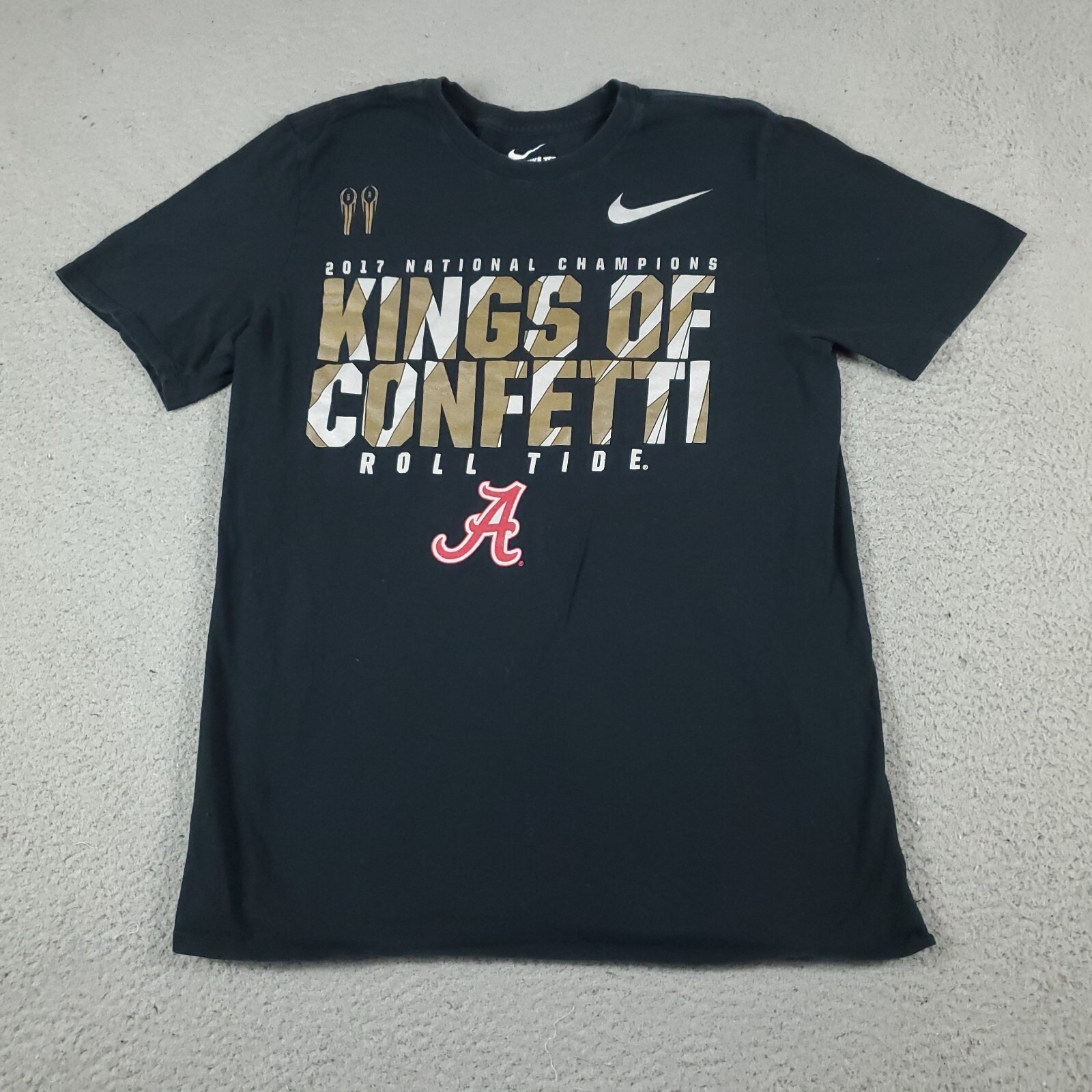 Nike Alabama Crimson Tide T Shirt Mens Medium Black Roll Tide Football